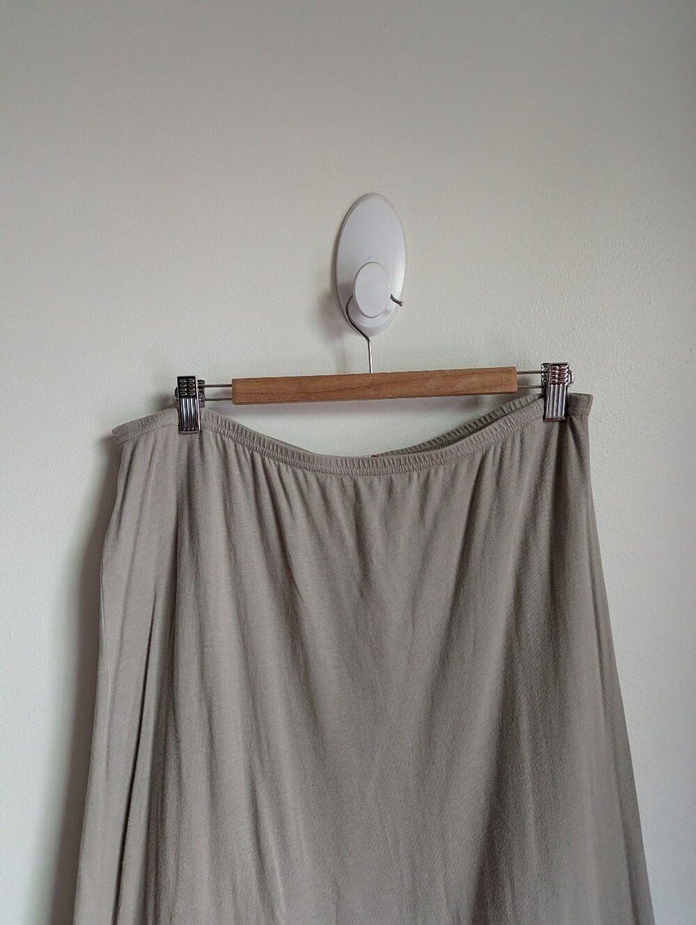French Beige Abstract Tiered Tulle Cotton Ruffled Maxi Skirt Size Extra-Large - Picture 4 of 11
